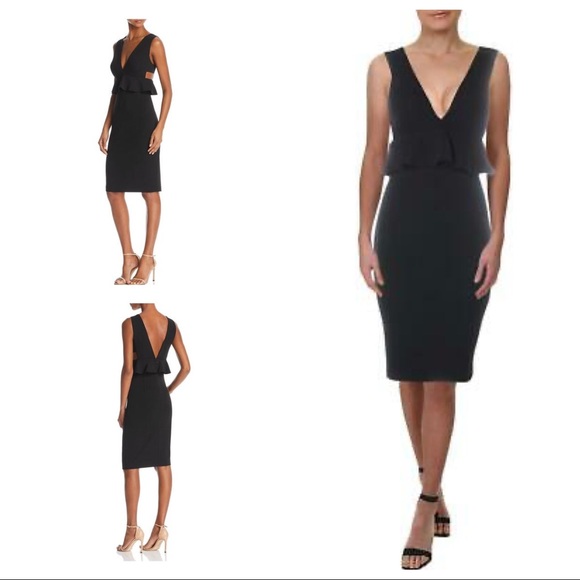 Aidan Mattox Peplum Scuba Crepe Cocktail Dress 4 - Picture 7 of 7